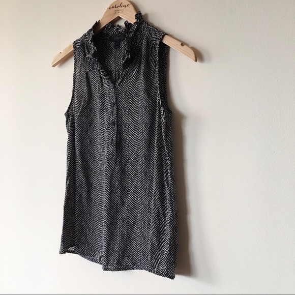 J.Crew Sleeveless Patterned Shirt Silk 00 - Picture 2 of 6